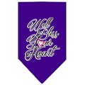 Mirage Pet Products Well Bless Your Heart Screen Print BandanaPurple Small 66-156 SMPR